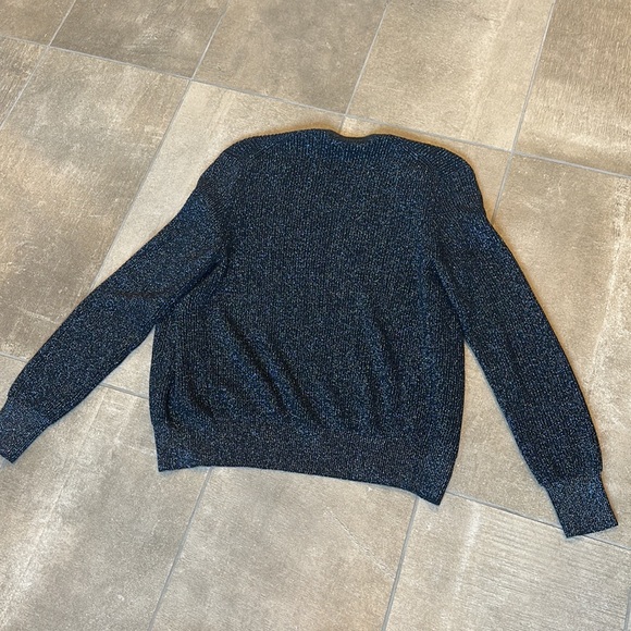 J Crew EUC Navy Sparkle Cardigan M - Picture 2 of 2